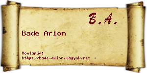 Bade Arion névjegykártya